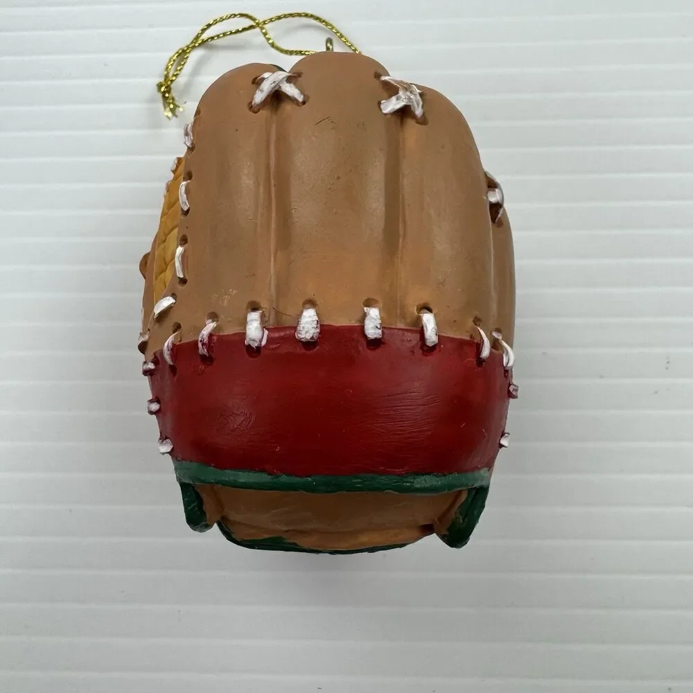 Vintage Baseball Santa Ornament Santa Holding Bat in Glove Chair Sports Xmas